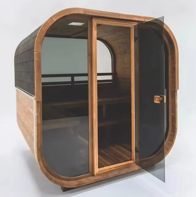 Sauna Factory Direct outdoor mini cube glass sauna with WIFI speaker and Bluetooth controller