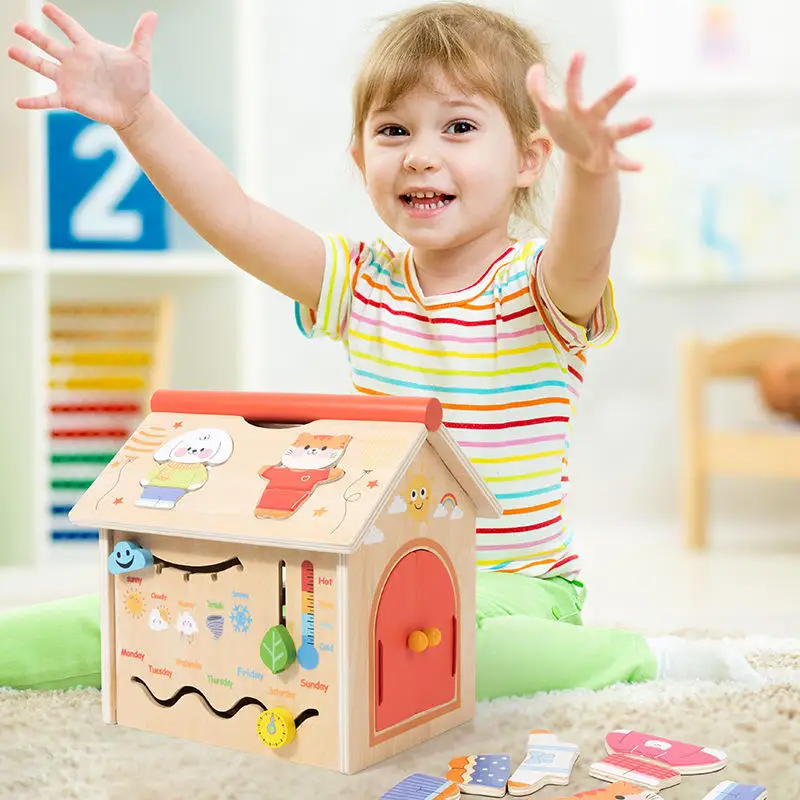 2024 New Arrival  Busy House Multi-functional Wooden Montessori Busy Board for 3+ Year Old Educational Gifts for Boys and Girls