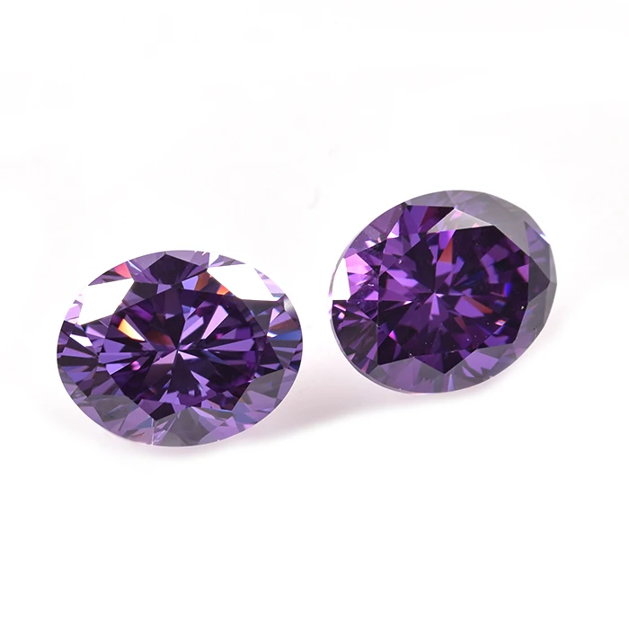 Roomy Gems Colorful Purple Amethyst Oval Cut Cubic Zirconia Stones Price Per Carat CZ Loose Gemstones
