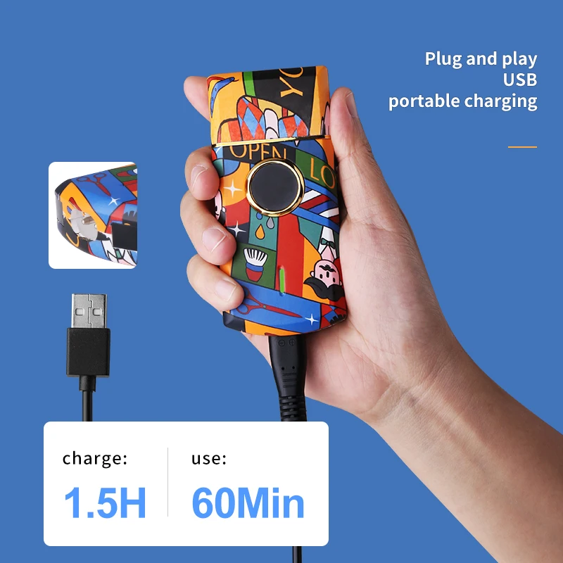 Kemei KM-RS7098 Professional beard shaver Trimmer Set Usb Charging Rechargeable Shaver Machine For Men