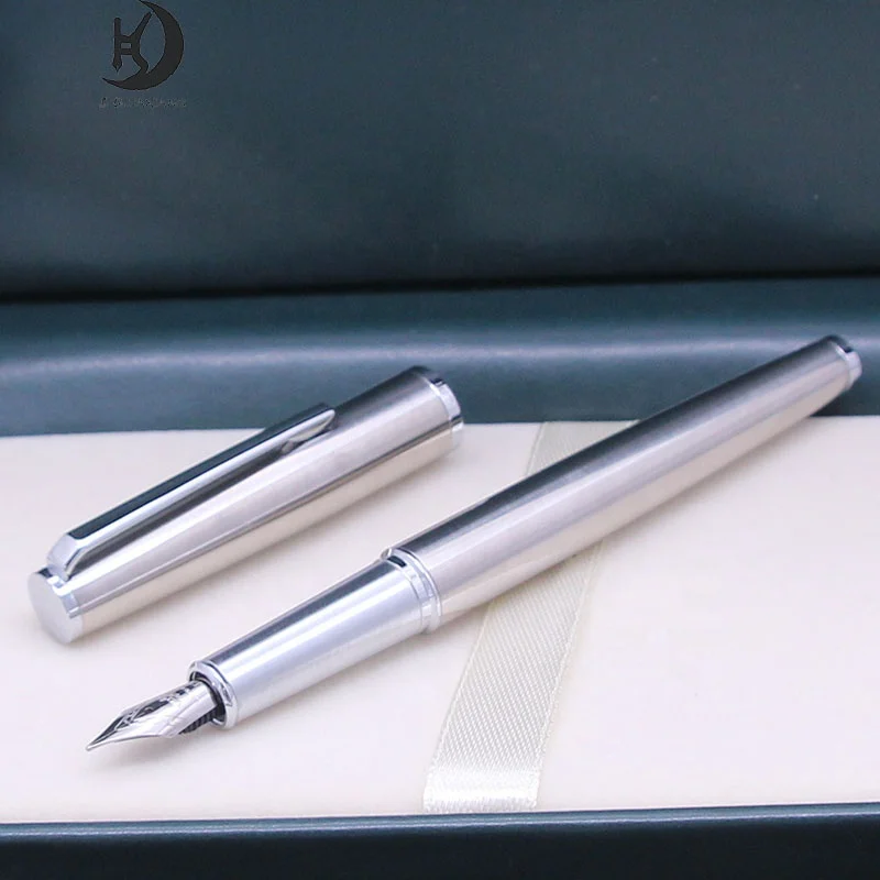 Jinhao 95 High quality promotion business silver clip premium metal calligraphy writing pen custom logo fountain pen set