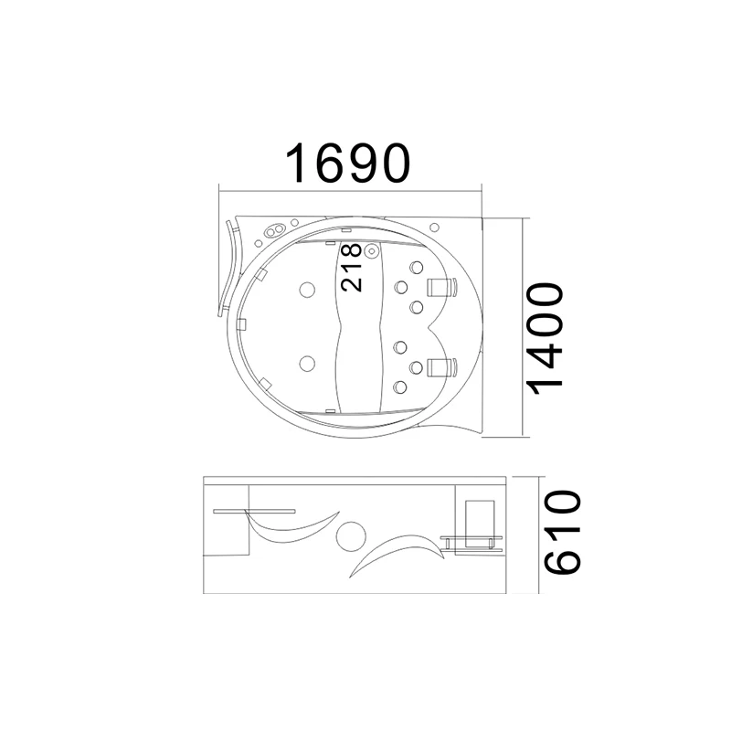 NTH Hot Sale Products High Quality Bubble Bath Hot Tub Hydro massage Whirlpool SPA Modern Center China supplier
