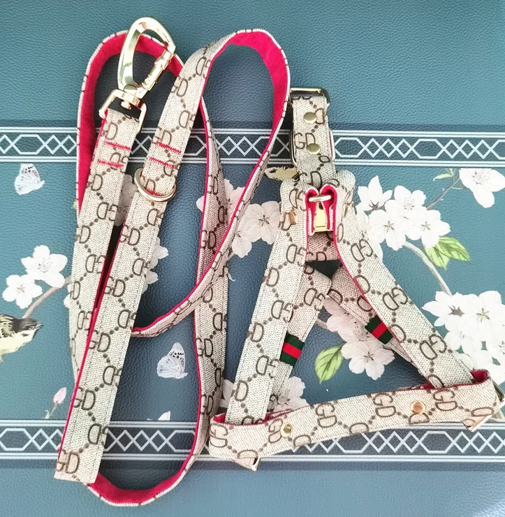 Hot Selling  Outdoor Training Pet Collar luxury Designer Dog Harness Leash