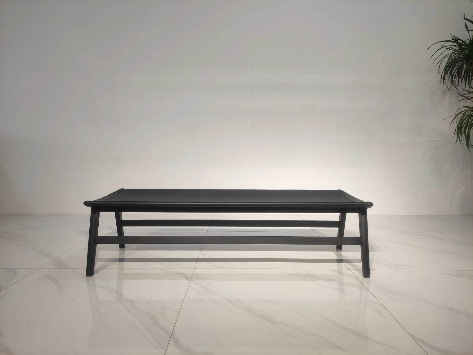 Durable Modern Courtyard Park Waiting Chair Leisure Backless Saddle Leather Bench Stool Living Room Villa Wooden Bench