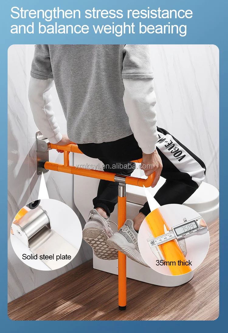 Stainless Steel ABS Armrest Elderly Anti-skid Assistance Bathroom Handle Foldable Safety Handrails Disabled Toilet Grab Bars