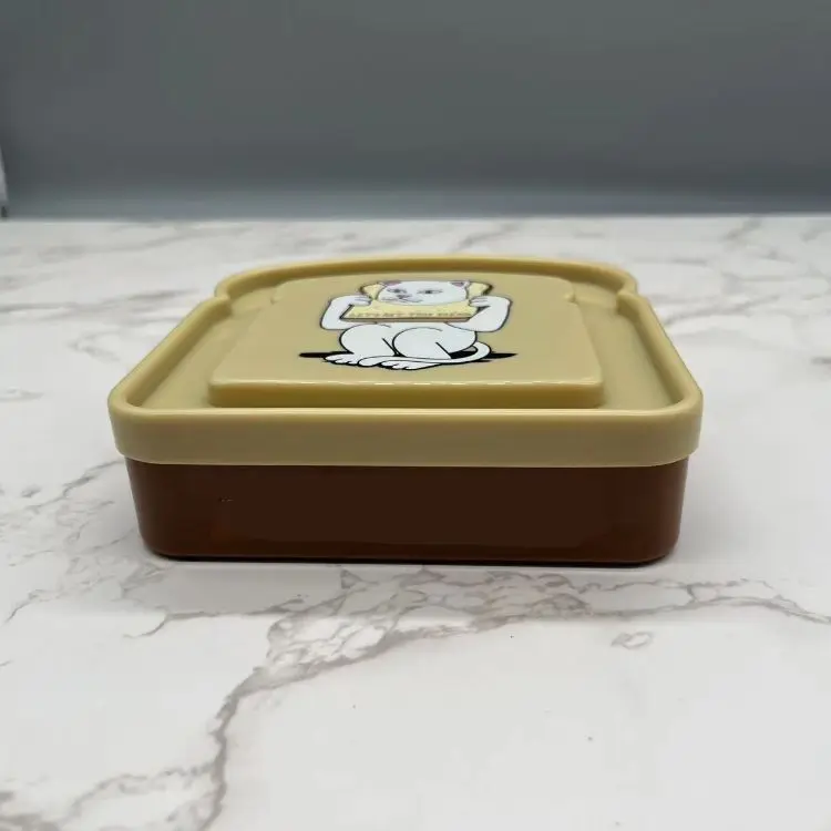 Food Container Microwave Safe Plastic Hamburger Sandwich 2022 Brown Square Animal Print Bento Lunch Box With Cartoon Character