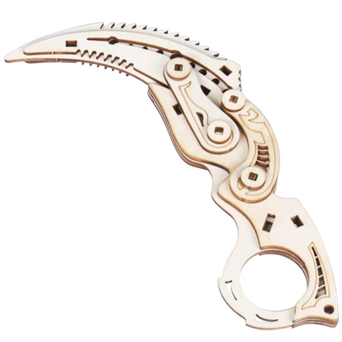 Assembly Military Knife Model Toys DIY Puzzle Claw Bullet Shooting Folding Knife DIY Wooden Hot Selling Laser Cutting 3D Wood