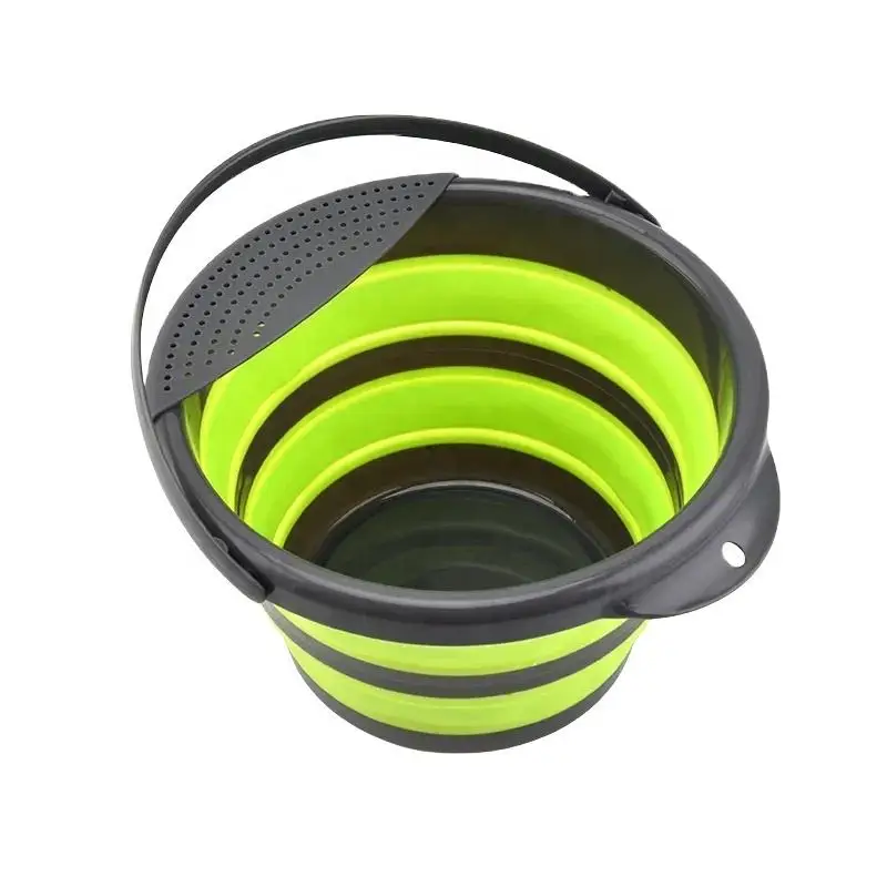 Wholesale  Lightweight Plastic/Silicone 10L Round Collapsible Fishing Bucket