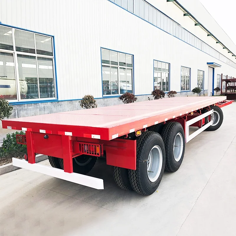 Towing Dolly Container Steel Panda Truck Trailers Platform Flatbed Full Semi Trailer 3 Axle 20ft Semi-trailer Mechanical / Air