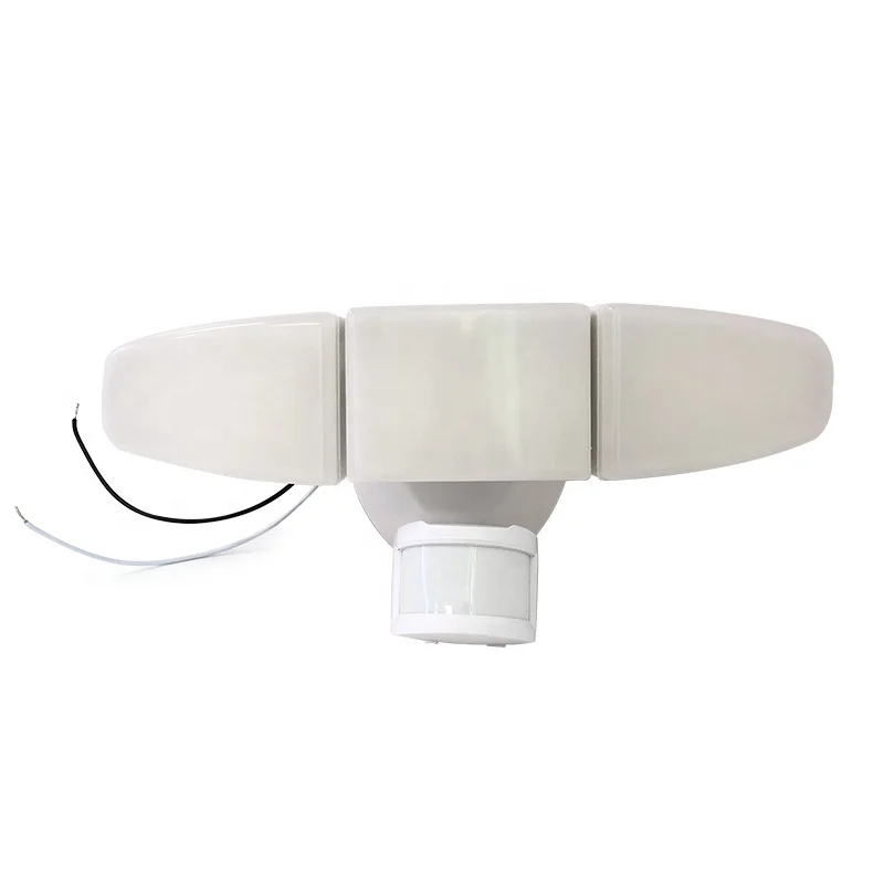 270 degree adjustable 72 feet detection 3 head panel led security light with nightlight wall light with motion sensor