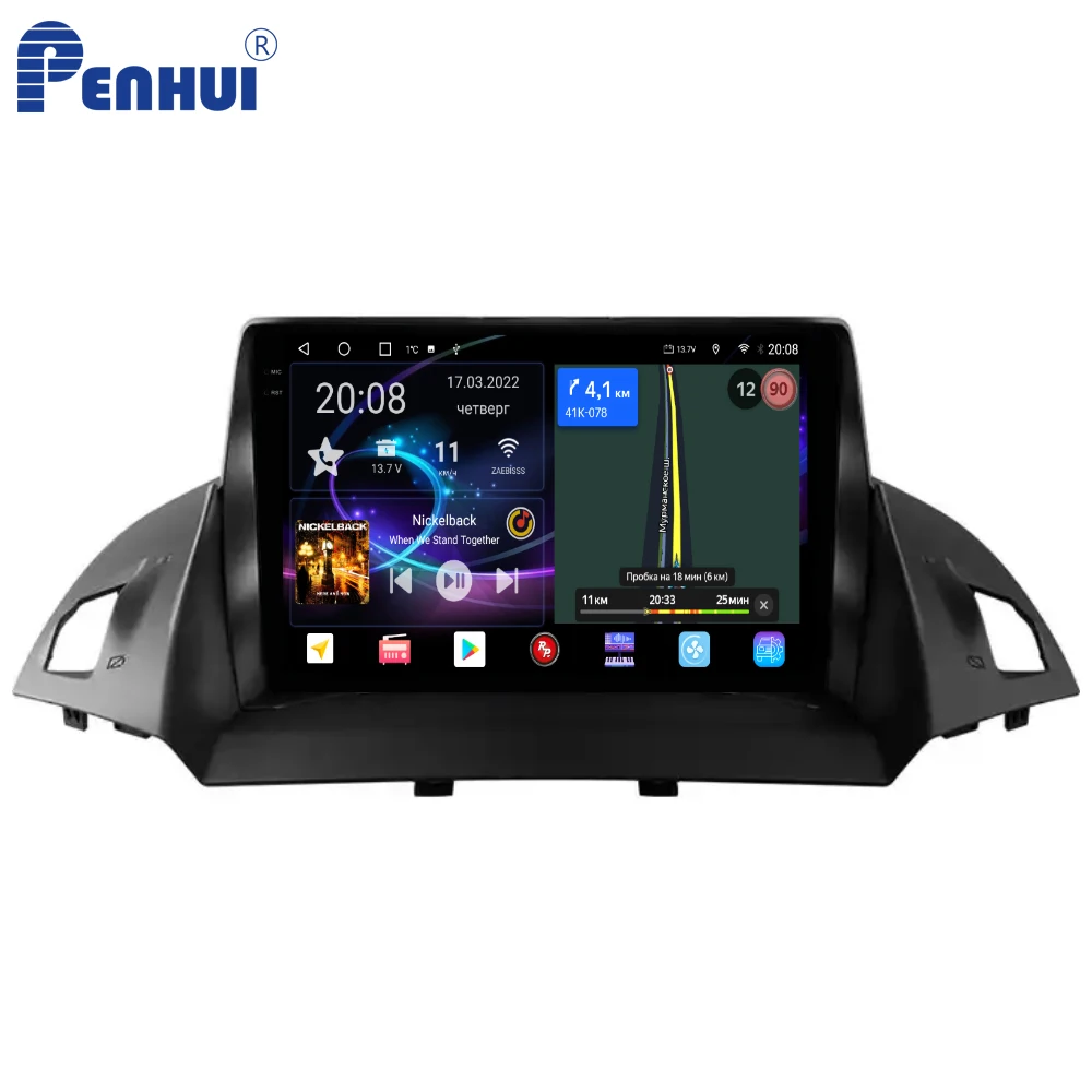 Penhui Android Car DVD  Player for Ford Kuga 2 Escape 3 2012 - 2019 Radio GPS Navigation Audio Video CarPlay DSP  Multimedia 2