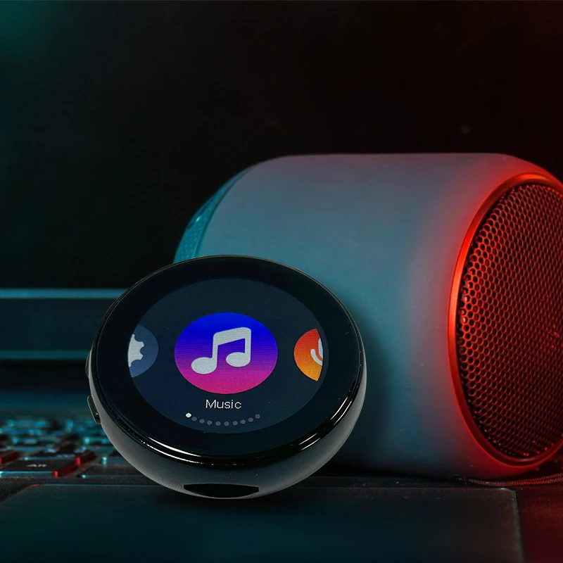 Aomago, полностью сенсорный круглый экран, шагомер, FM-радио, цифровой беспроводной MP3-плеер с функцией воспроизведения видео