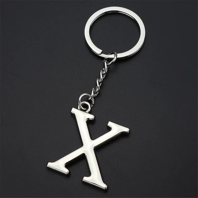 Metal DIY A-Z Letters keyChain Silver Color Car Key Ring 26 Letters Key chain