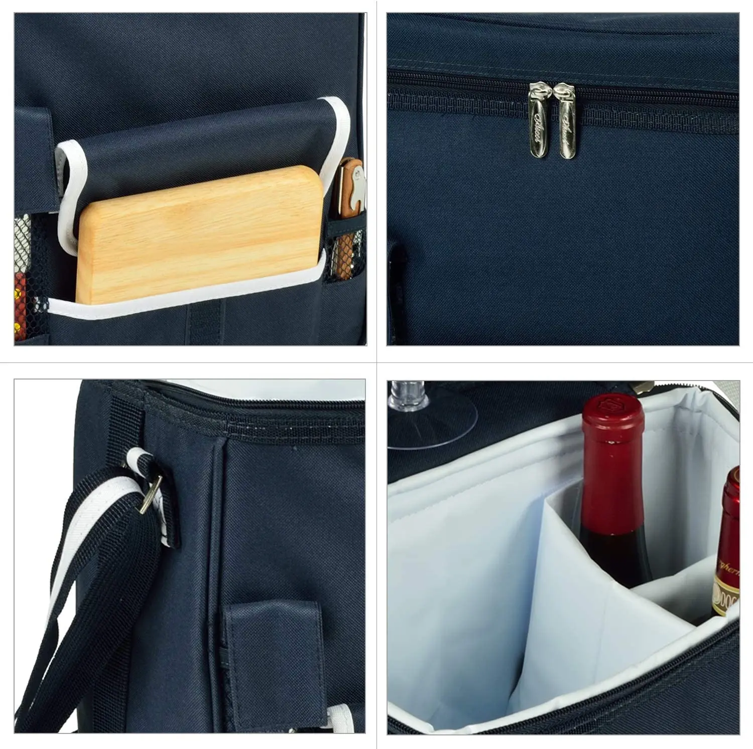 Outdoor Custom Large Capacity Waterproof Picnic Wine Bag For 2 Person With Cutlery Set Cooler Compartment  Picnic Food Bag