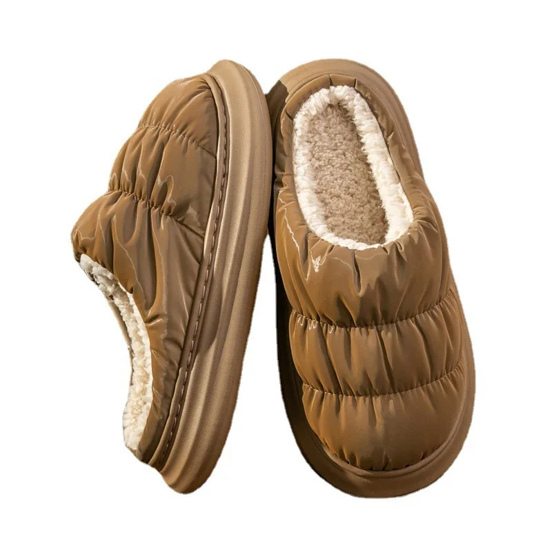 Women Warm Plush Home Slippers Anti Slip Autumn Winter Shoes Indoor House Floor Soft Silent Slides for Bedroom New