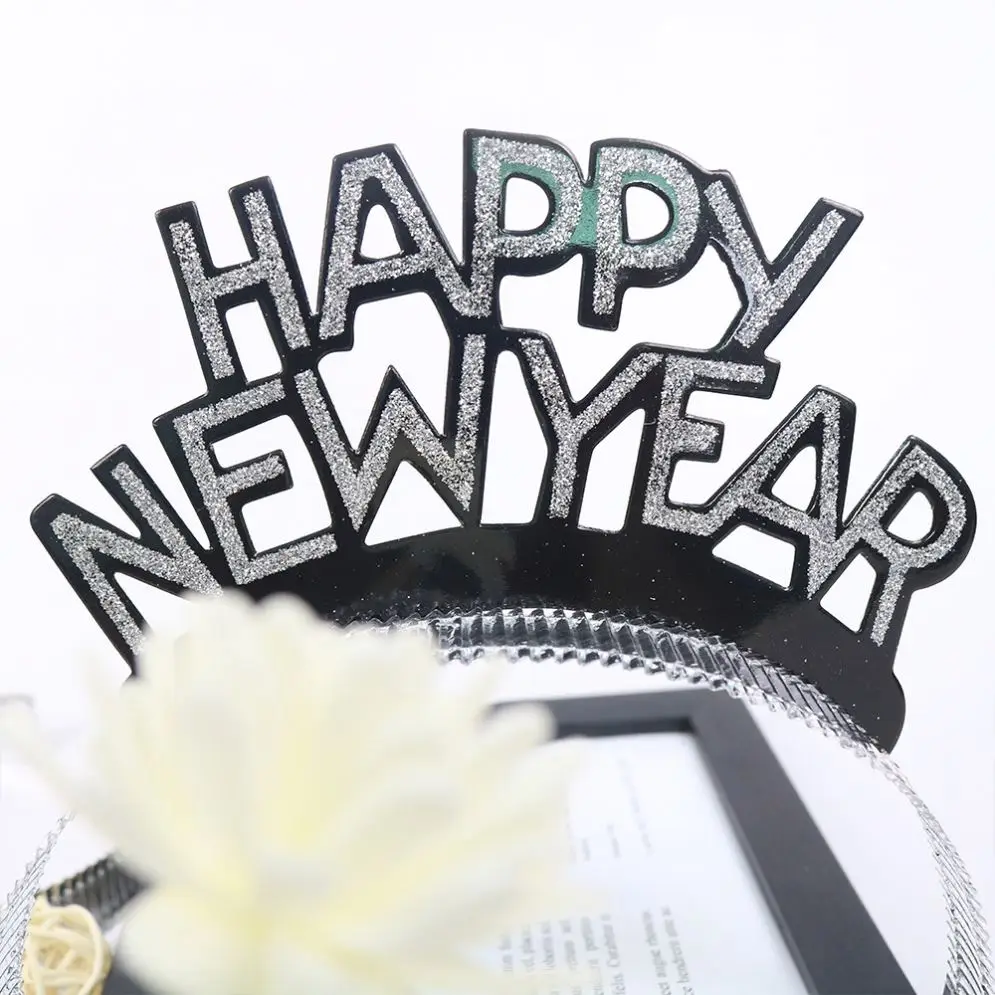 New Creative Happy New Year Headband Decoration Golden Festival Headwear Party Supplies Decorative