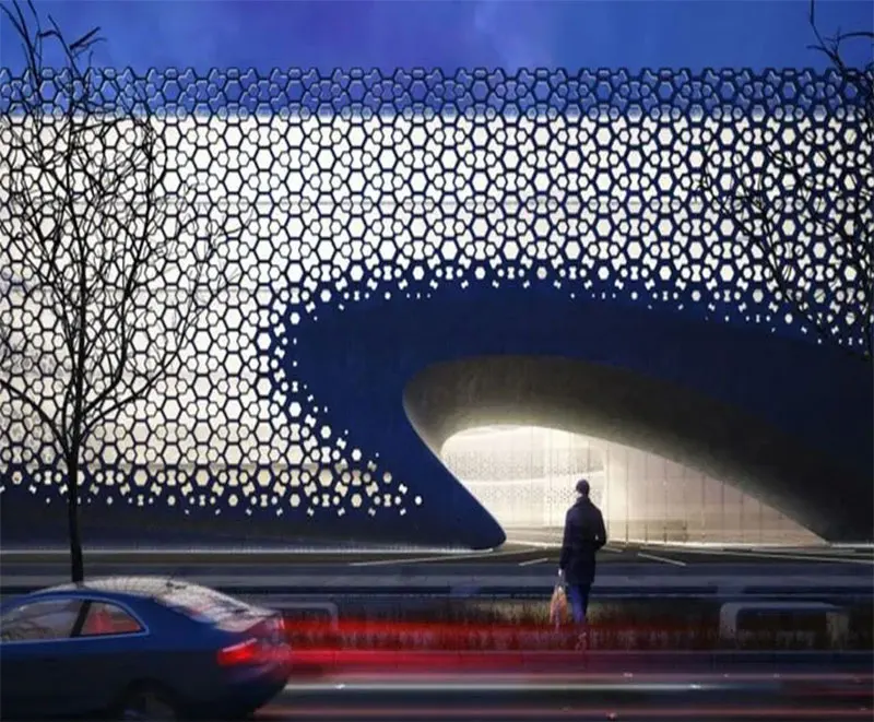 Aluminum Curtain Wall Decorative Perforated Facade Cladding Panels Exterior Wall