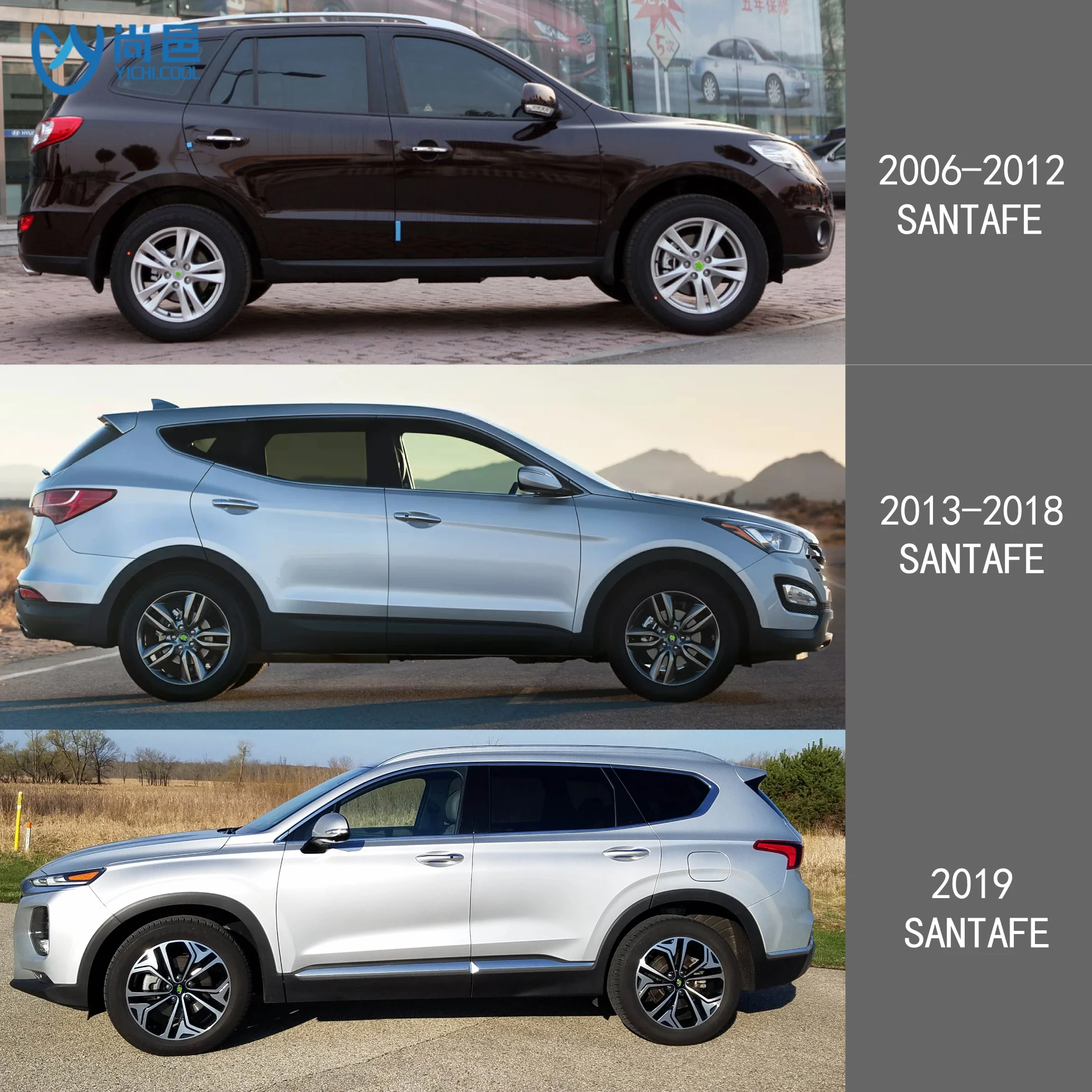 Новый стиль автомобильные наружные аксессуары для защиты от солнца дождя Защита Hyundai SantaFe 2006-2019 козырек бокового окна