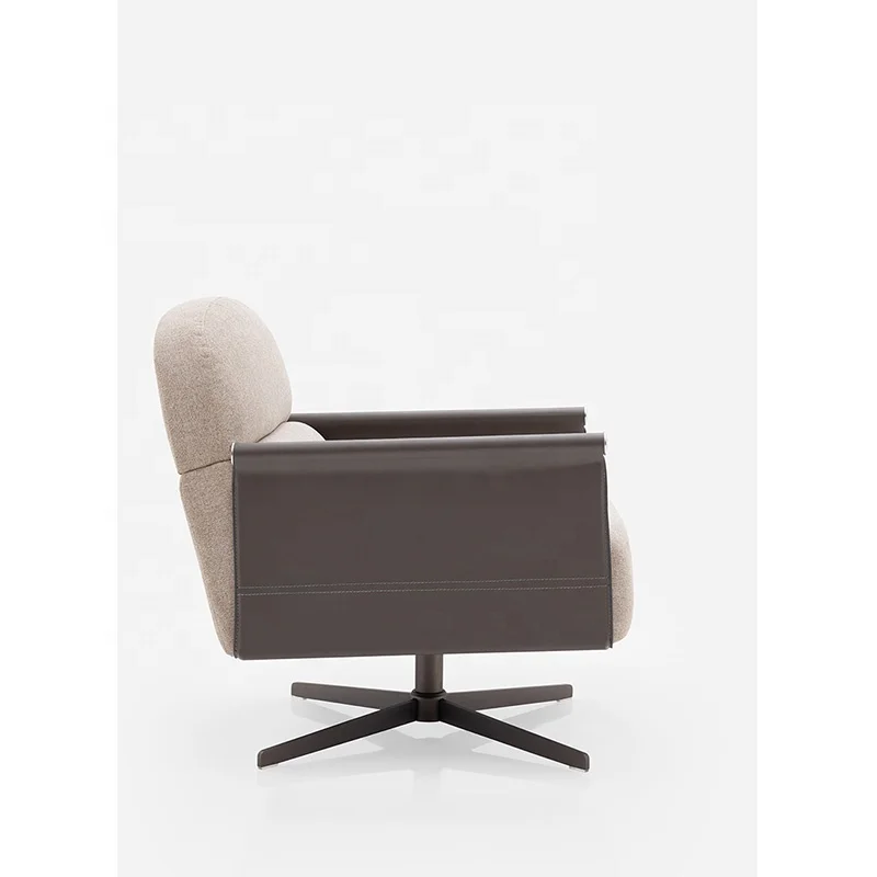Modern Leisure Chair with Back Armrest Leather Cloth Chair for Home Living Room Dining Bedroom