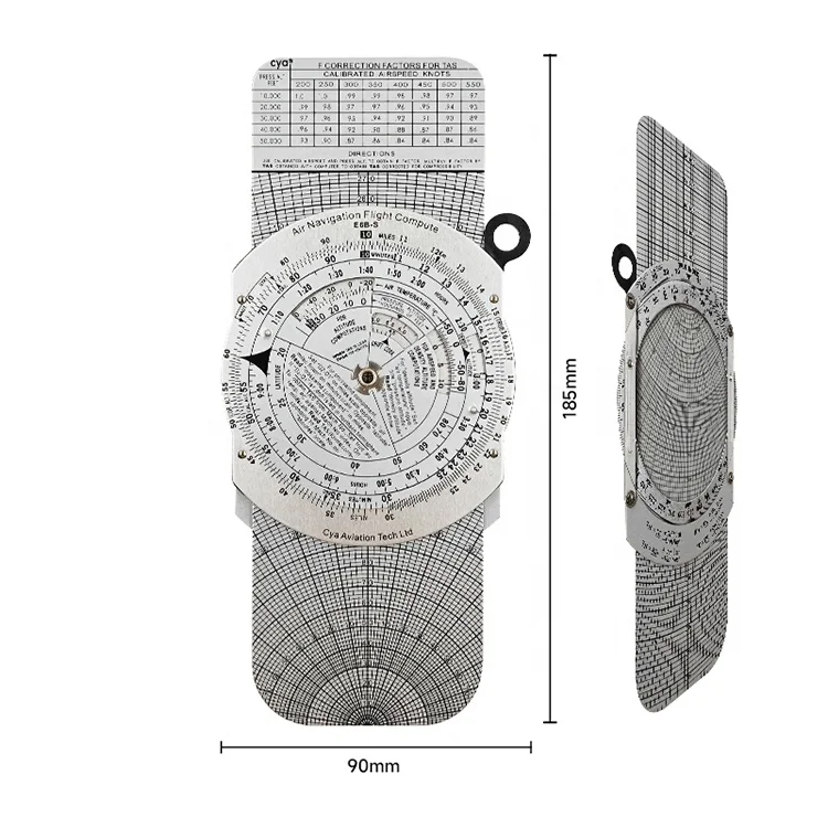 Smart aluminum e6b Flight Computer US Air Navigation Computer Pilots Slide Rule Dead Reckoning in Leather Pouch