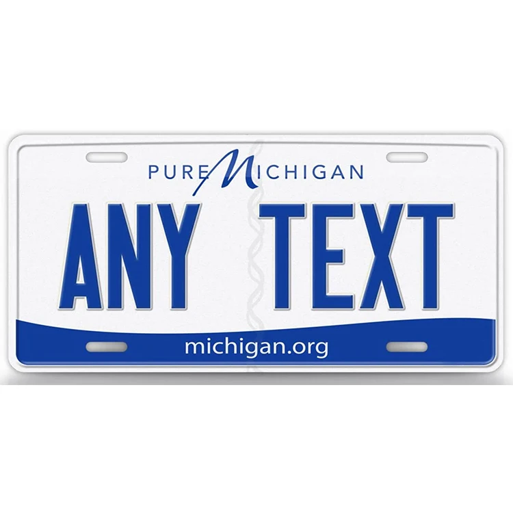 Custom Embossed Design Aluminum Car Number Plate Michigan State License Plate
