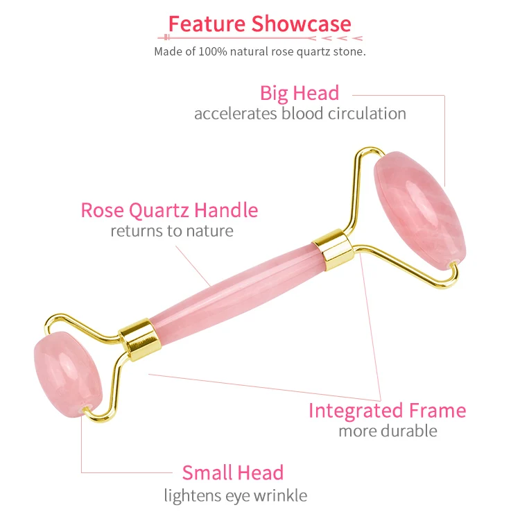 2022 trending products wholesale noise free face massager rose quartz roller jade for face massage