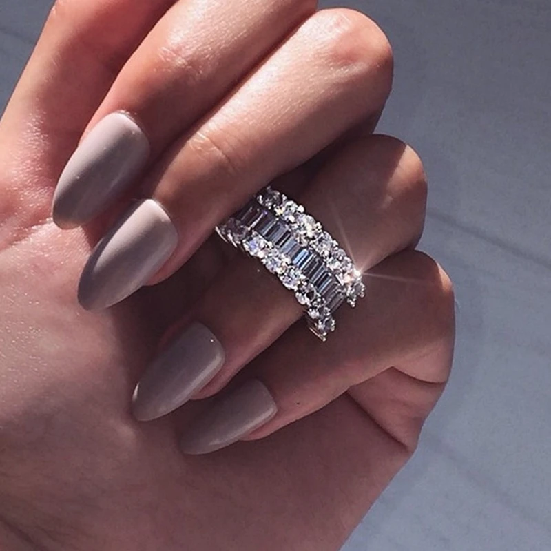 Женские кольцо с бриллиантом сплав стекируемые bling кольца ювелирные изделия из жемчуга для женщин «любящее сердце» бутик