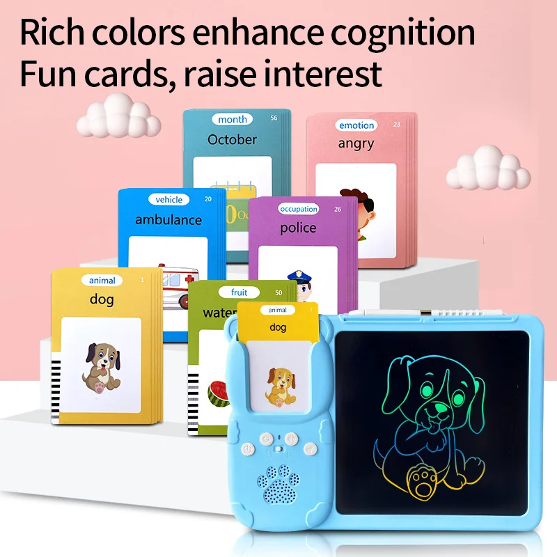 Children LCD Handwriting Tablet Card Drawing Machine Card Insertion Graffiti Drawing Board Puzzle All-in-1 Hand-held Machine