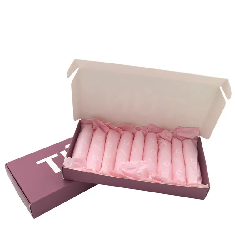 
Organic tampons with applicator 100% pure organic cotton made customized packages 