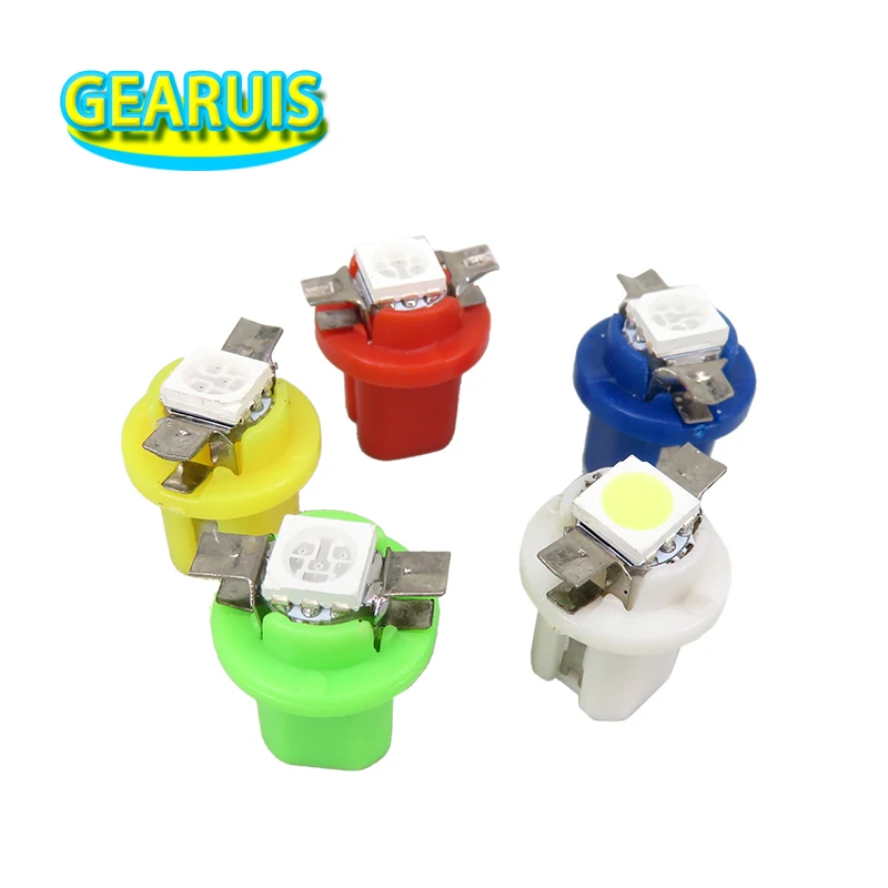 GEARUIS 24V Truck led T5 B8.5D 509T 5050 1 smd led Auto Wedge Dashboard Indicator Instrument Wedge Light red blue yellow