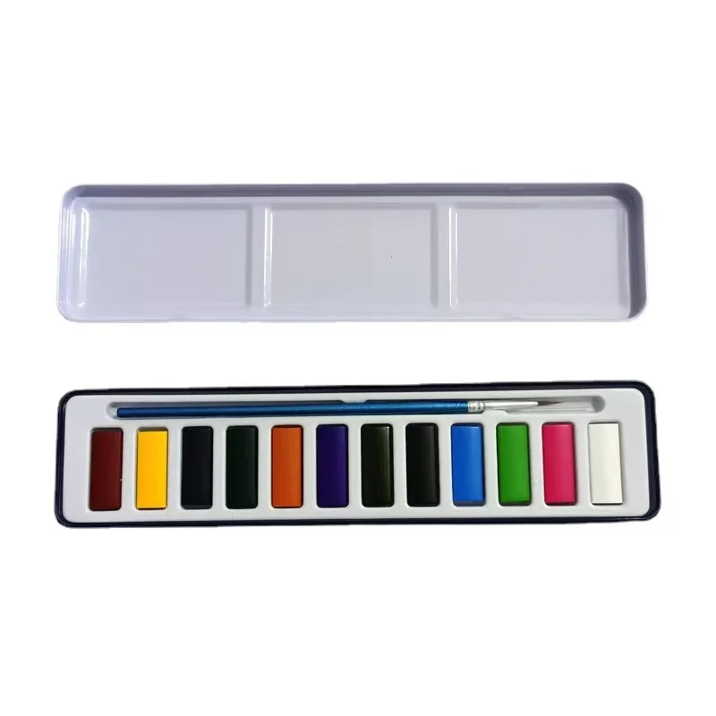 Solid 12-36 Colors Watercolor Painting Water Color Set Free Carrying Case Tin Box