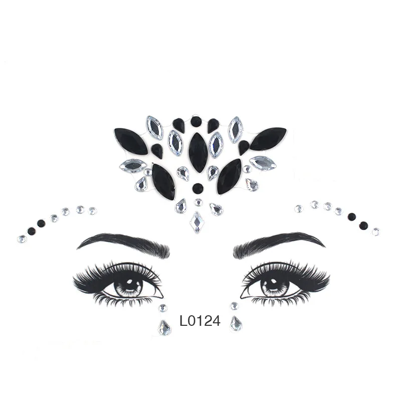 Multi choices glitter face sticker wholesale face jewels rhinestone mermaid sticker