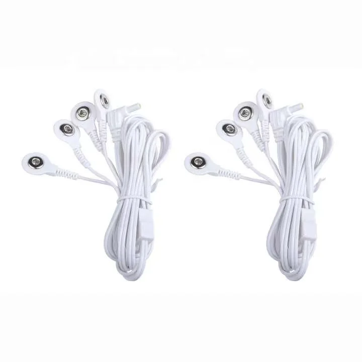 DC 2.35Mm 4 In 1 Button Type Tens Unit Electrode Lead Wire Electrode Cable