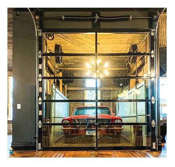 Luxury Impact Tempered Aluminum Alloy Glass Framed Garage Door Modern Well Insulated Commercial Glass Garage Doors for Homes