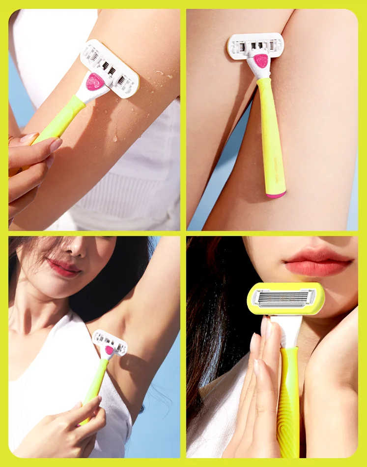 Lady 5 Blades Aloe Vera Lubricating Strip Surrounding Lubricants  Sweden Stainless Steel Razor