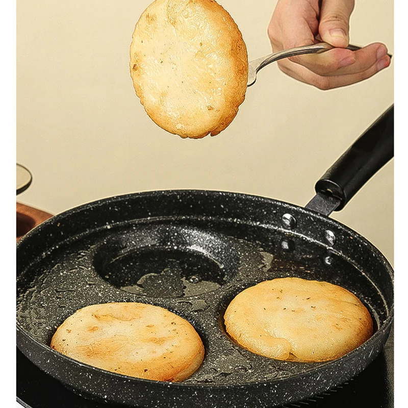 Heat-Resistant Handle Stainless Steel Frying Pan Rapid Cooling Easy to Clean