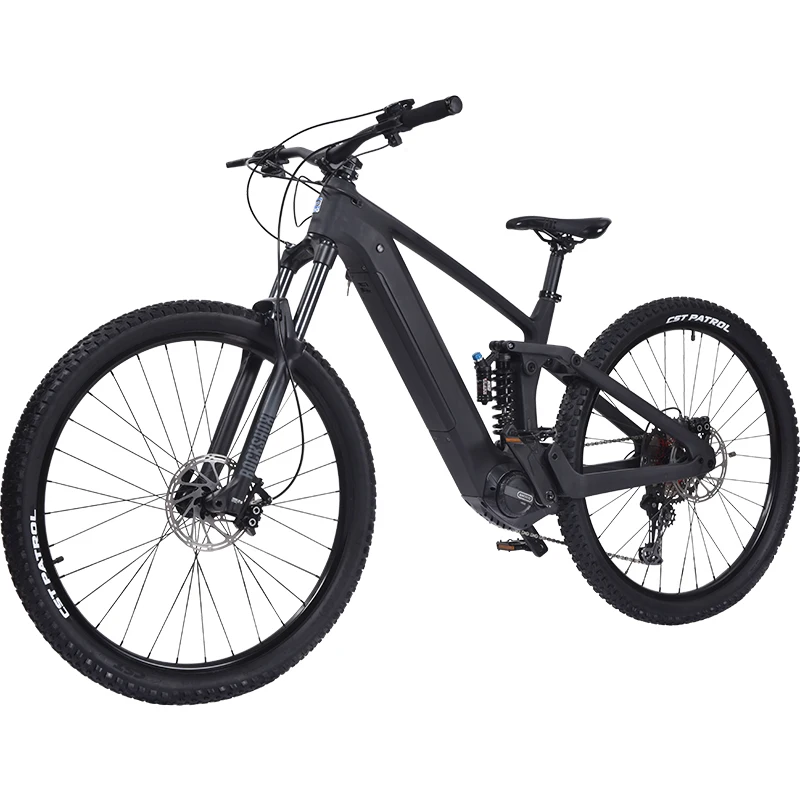 carbon frame full suspension big power central motor ebike