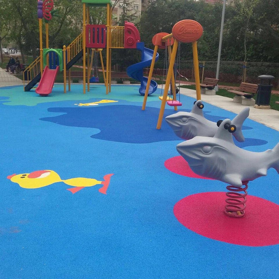 colored EPDM rubber granules animal graphic rubber surface FN-L-202003109