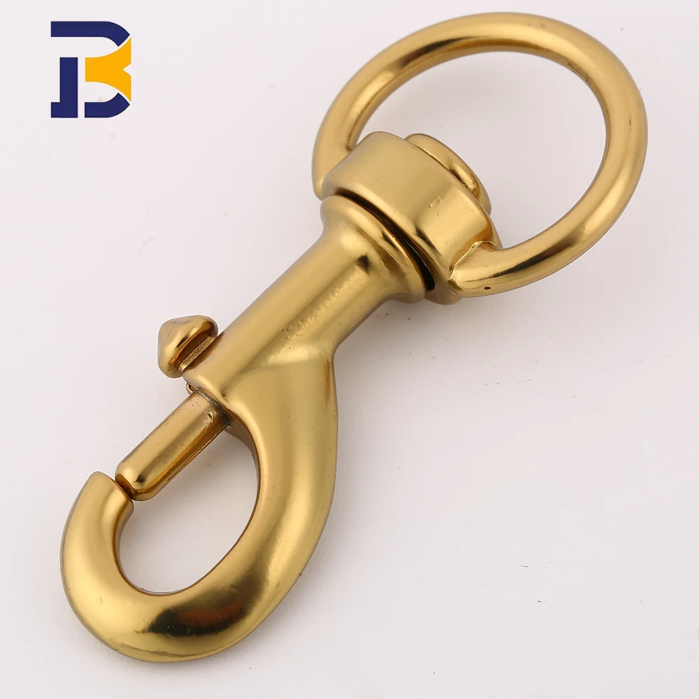 Bag accessories rotating solid brass metal buckle dog chain buckle rotating clip metal release buckle.