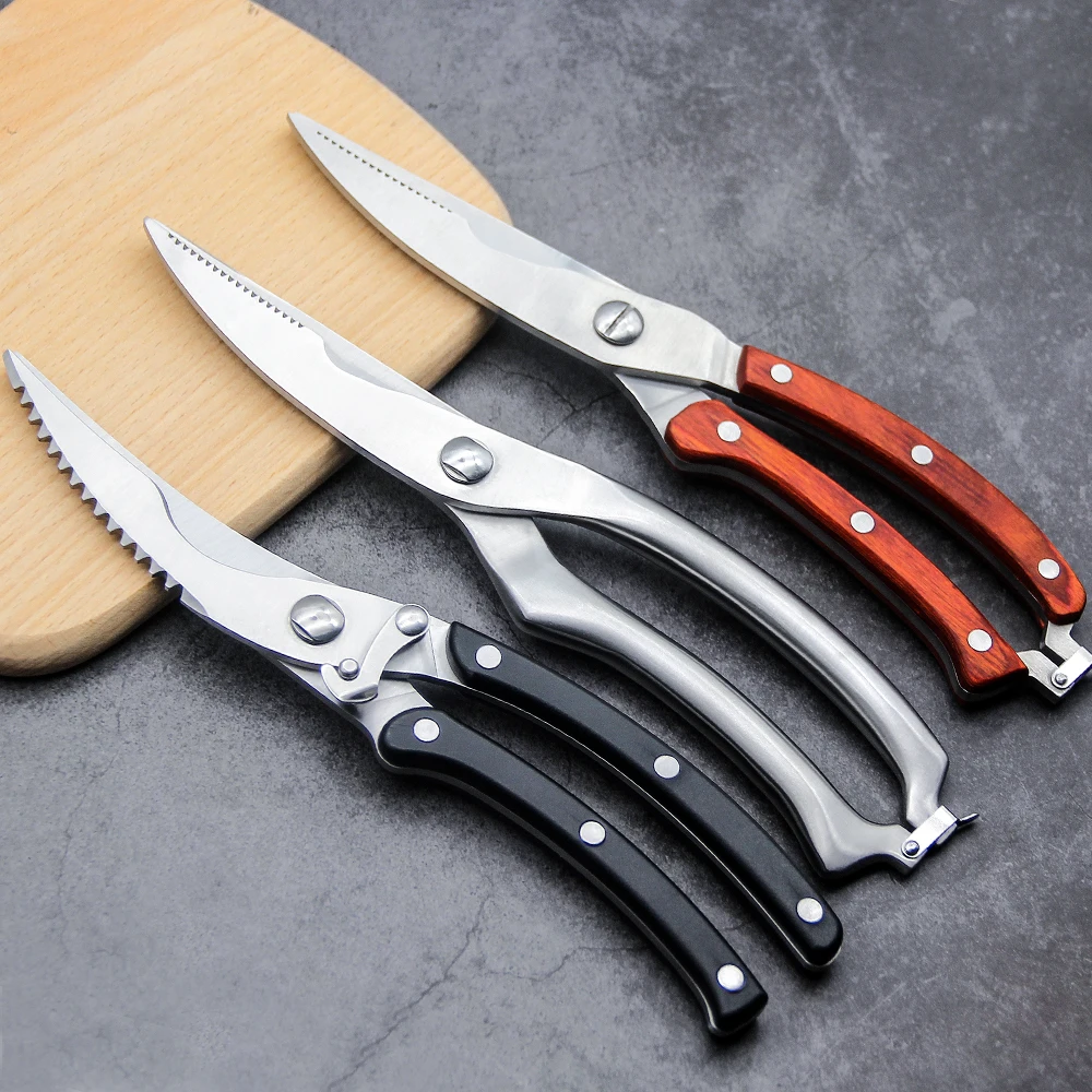 Factory Stainless Steel silver chicken bone poultry shears scissors scissor for cutting chicken bone