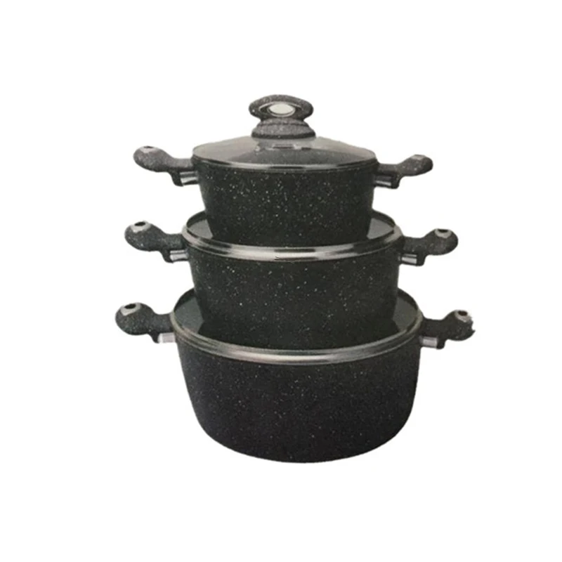 20-30CM Classic Design Non-Stick Casserole and Sauce Pot Cooking Set Aluminum Forged with Marble Painting for Soup from Soup