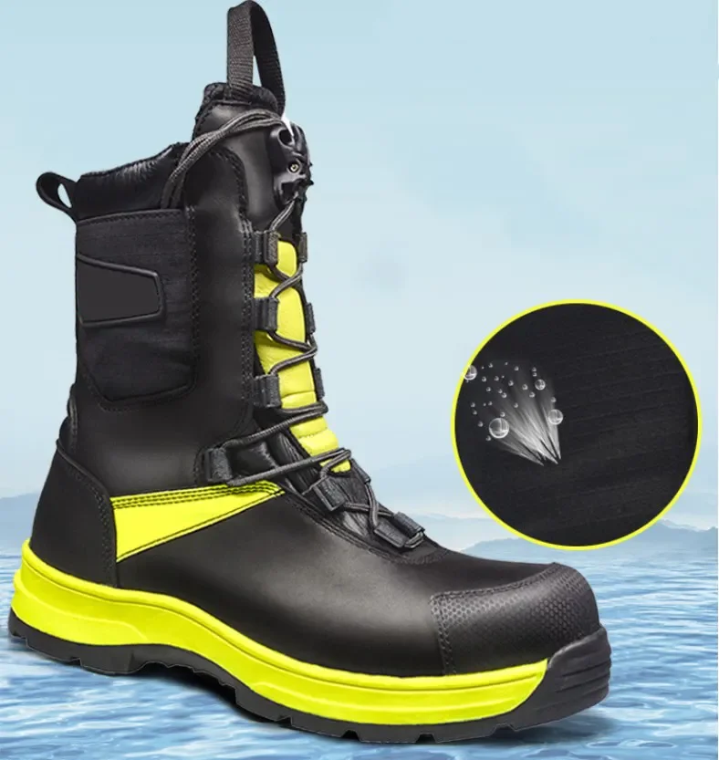 Chinese High Temperature and Flame Resistant Safety Protection Fireman Fire Engine Rubber Firefighting Boots