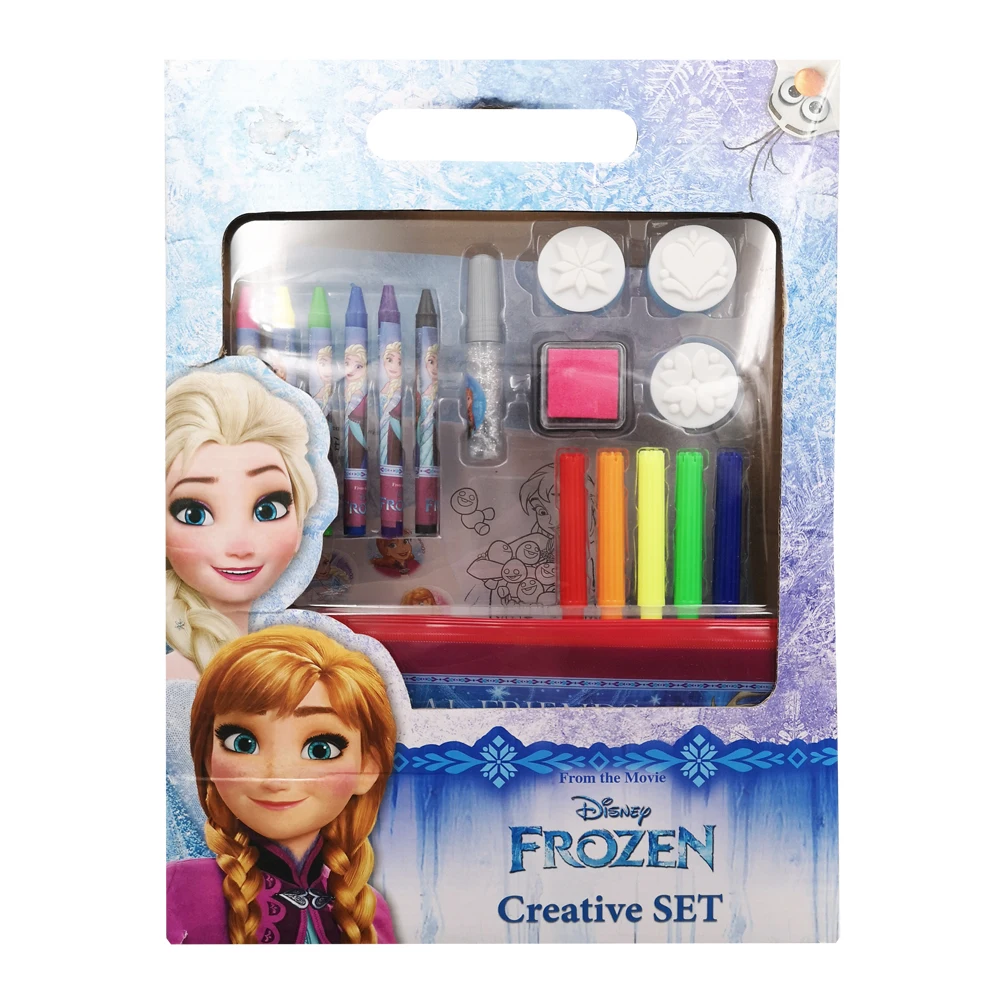 kids boys and girls  cartoon back to school carry on stationery painting coloring marker stamp crayon  set for children