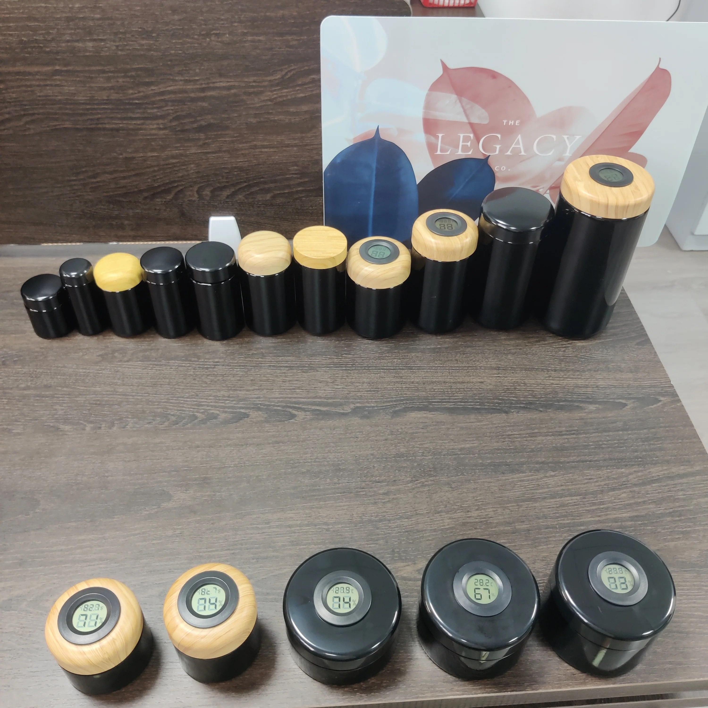 Round Large 250g 500g UV Black Dark Ultra Violet Stash Jar Herb UV Smell Proof Air Tight Ultraviolet Storage Glass Jar