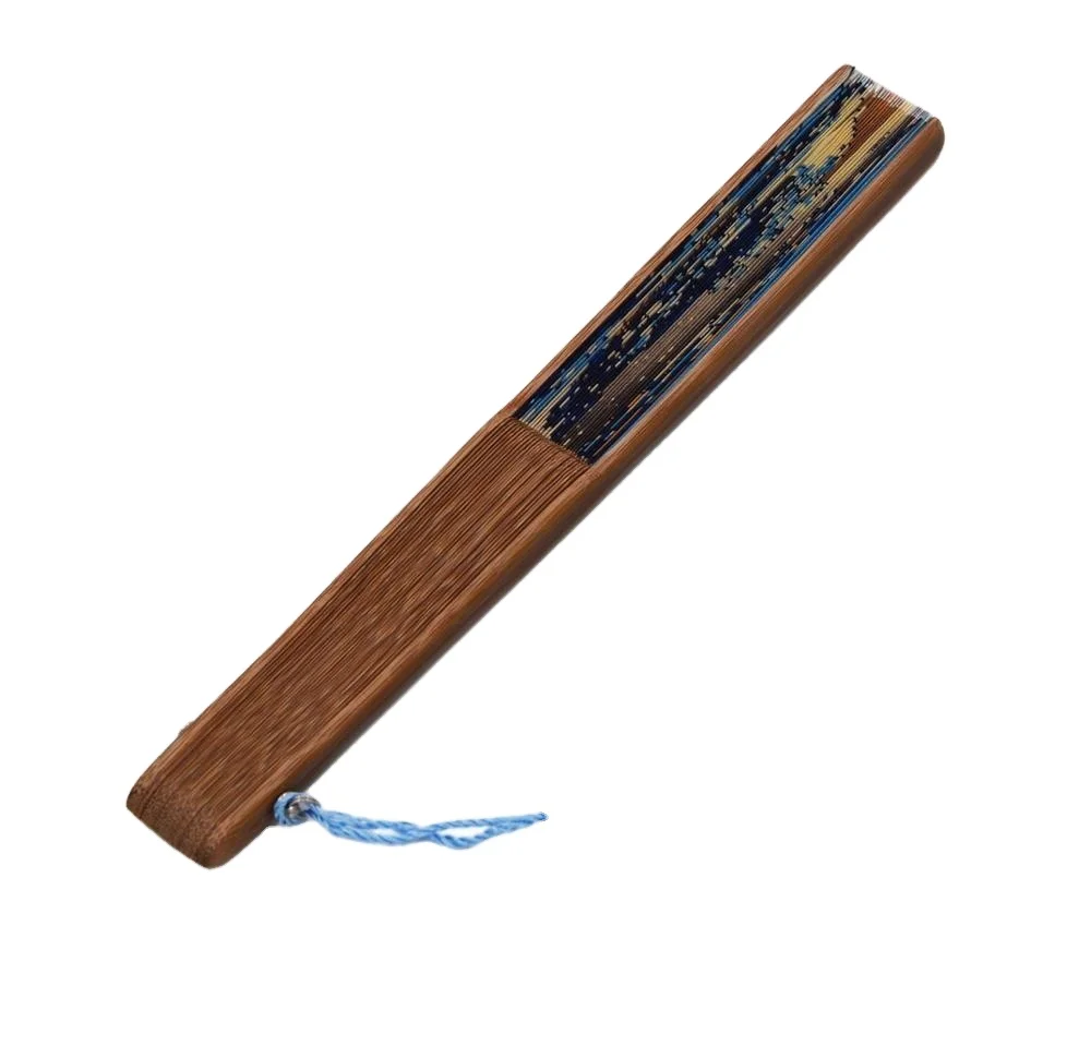 Handmade Landscape Dancing Cosplay Wedding Party Sea Waves Bamboo Silk Folding Fan For Women Ladys Girls