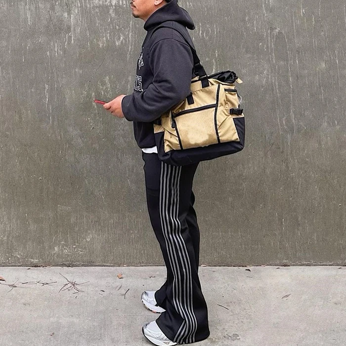 HuiLi new design side striped straight leg sewatpants men oversized baggy track pants loose fit unisex wide leg flared joggers