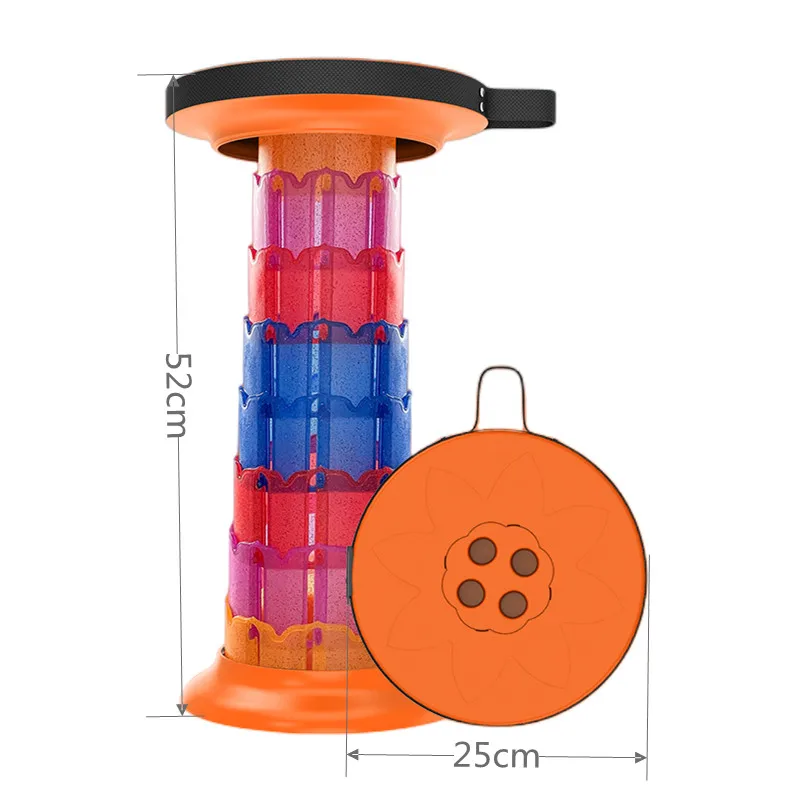 Mini Portable Round Easy Telescopic Retractable Foot Step Plastic Camp Camping Gardening Folding Stools