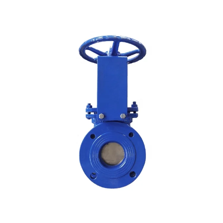 DIN standard stainless steel electric handweel operate Resilient Seat Flange Knife Gate Valve