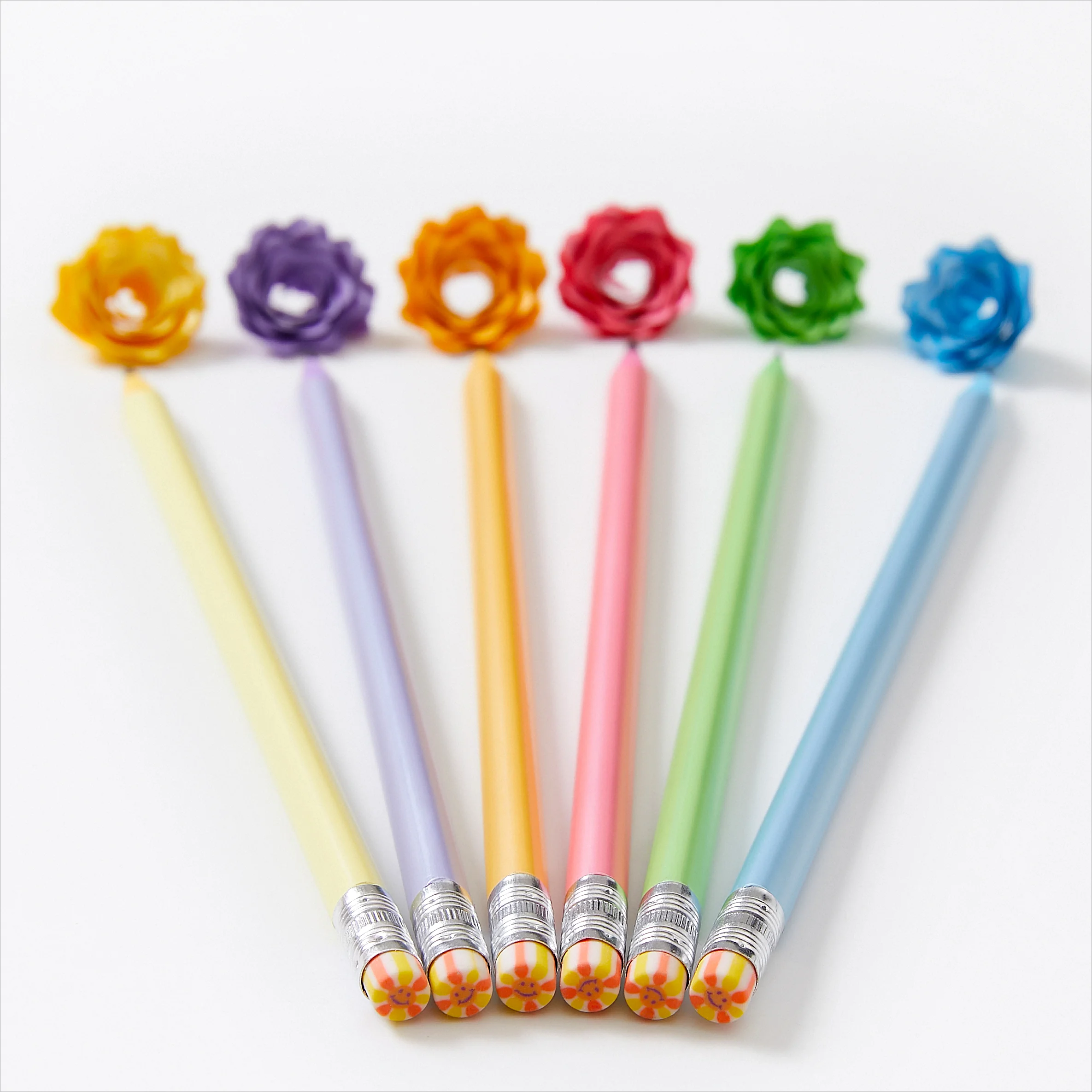 2B Pencils Eco-Friendly Pearl color student Pencil use writing pencil with rainbow eraser