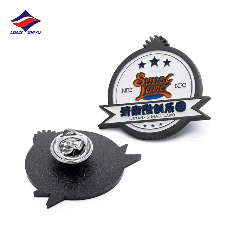 Longzhiyu 2021 New Design Custom Cute Soft Enamel Pins Black Nickel Square Lapel Pin Badges